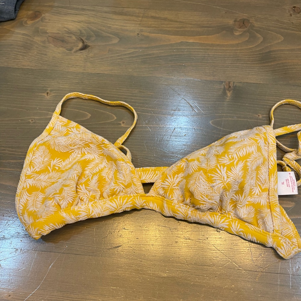 Palm tree yellow bikini top